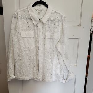 Coldwater Creek Eyelet Jean Jacket
